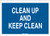 Brady 22832 Plastic Maintenance Sign  7  X 10   Legend  Clean Up And Keep Clean