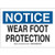 Brady 128934 Personal Protection Sign  Legend Wear Foot Protection   7  Height  10  Width  Black and Blue on White