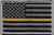 Thin Gold Line US Flag Patch for Emergency Dispatchers with Hook Loop Backing