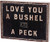 Primitives by Kathy Rustic-Inspired Box Sign Bushel & A Peck