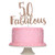 Rose Gold Glittery 50   Fabulous Birthday Cake Topper For 50th Birthday Party Cake Decorations 50th Anniversary Cake Decorations Supplies