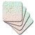 3dRose Pink Blush Mint Ombre Gold Confetti Glam Soft Coasters