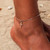 Evild Boho Simple Ankle Bracelet Gold Cross Pendant Anklets Summer Adjustable Foot Jewelry Summer Anklet for Women and Girls