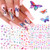 3D Butterfly Nail Art Stickers Flower Butterfly Nail Decals for Acrylic Nails Decoration Self Adhesive Butterfly Nail Sticker Designs Foil Nail Art Butterfly Set Manicure Tips Accessories  4 Sheets