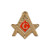 Fellowcraft Square   Compass Masonic Lapel Pin    Gold   Red  1   Tall