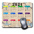 2021 Calendar Mouse Pad with Holidays Gaming Mousepad with Non Slip Rubber Base for New Year and Christmas Gift Tropical Theme Beach Shells Game and Office Mouse Mat