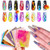 Towenm 16PCS Holographic Fire Flame Nail Art Sticker Decals  Flame Reflections Nail Stickers  3D Vinyls Nail Stencil Sliders for Nails Manicure Tape Adhesive Foils DIY Decoration