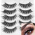 3D Mink False Eyelashes Full Strips Thick Cross Long Lashes Wispy Fluffy Eye Makeup Tools 5 Pairs  Q4