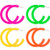 4 Pairs Women 80s Earrings Retro Earrings Dangle Earrings Neon Earrings for 80s Party Costume Accessory  Half Hoop Style
