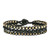 AeraVida Simulated Black Onyx Fashion Brass Beads Chic Medley Three Strand Bracelet