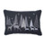 Pillow Perfect Christmas Forest Scene Embroidered with Silver Welt Cord Lumbar Decorative Pillow 12" x 18" Gray, White