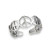 Peace Sign Repeating  925 Sterling Silver Symbol Toe Ring Band