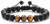 Hamoery Men Women 8mm Matte Tiger Eye Beads Bracelet Braided Rope Natural Stone Yoga Bracelet Bangle  Matte Tiger eye