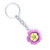 Beautiful 3D wild flower key chain adorned with an amber yellow Swarovski crystal  Made of shiny Chrome coated metal with long lasting shine   bright colors