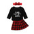 Toddler Kids Baby Girl Outfits Little Big Sister Matching Romper T Shirt Tops Plaid Skirt Headband Set  12 18 Months  Little Sister