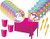 Unicorn Party Supply Bundle for 20 Guests - Includes Dessert Plates, Napkins, Tablecover, Cups and Forks