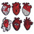 Iron On Patches  6 pcs Anatomical Red Heart Patches Embroidered Badge Iron On Sew On Patch Applique for Backpack  Jacket  Denim Clothes  Pants Hat  etc
