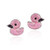 Ducky Duck Colored Enamel  925 Sterling Silver Stud Earrings