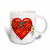 3dRose mug_11618_2 Large Red Heart, Musical Notes, Microphone, Sing from The Heart Text, Light Background Ceramic Mug, 15-Ounce