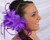 Purple Flower Feather Hair Clip Claw