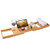Bamboo Bathtub Caddy Shower Over Tub Tray Organizer with Extendable Sides, Cellphone Tray Integrated Wineglass Holder