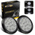 Partsam 2pcs 4" Round 12 LED White Marker Clearance Turn Stop Tail Backup Reverse Marker Light w/Flush Mount