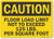 SmartSign  Caution   Floor Load Limit 125 Lbs  Square Foot  Sign   10  x 14  Plastic
