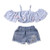 Toddler Baby Girl Shorts Set Off Shoulder Strap Crop Top Ruffle Sleeve Denim Ripped Shorts 2pcs Summer Clothes  12 18months