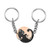 Jovivi 2pcs Stainless Steel Couples Keychains Black Rose Gold Cat Puzzle Piece Matching Couple Keychain Set Yin Yang Matching Puzzle Keychain His   Her Lover Gift