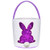 Poptrend Easter Basket Bags Easter Eggs Gift Baskets for Kids Bunny Tote Bag Bucket for Easter Eggs Toys  Candy Gifts  Purple Paillette