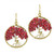 AeraVida Eternal Tree of Life Reconstructed Red Coral Branch Brass Dangle Earrings