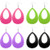 4 Pairs Women 80s Earrings Retro Earrings Dangle Earrings Neon Earrings for 80s Party Costume Accessory  Hollow Teardrop Style