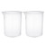 uxcell Measuring Cup 300ml PP Plastic Graduated Beaker Transparent for Lab Kitchen Liquids 2pcs
