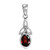 Silvershake Natural Oval 7x5 mm Garnet White Gold Plated 925 Sterling Silver Triquetra Celtic Knot Pendant