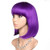 HEESAGA 12 inch Short Bob Wig with Flat Bangs   Purple