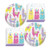 Llama Party Supplies   Llama Fiesta and Cactus Paper Dessert Plates and Beverage Napkins  Serves 16