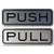 Classic Horizontal Push Pull Door Sign  Brushed Silver    Small