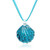 Chuvora Hand Blown Venetian Murano Glass Ocean Blue Sea Shell Shaped Pendant Necklace  18 20 inches