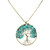 AeraVida Eternal Tree of Life Simulated Turquoise Brass Beads Long Necklace