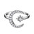 beautlace Star and Moon Adjustable Rings Silver Plated Crescent Moon Stars Open Ring Jewelry for Women KR0032W