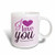 3dRose I Love You In Purple With A Heart Ceramic Mug  11 oz  White