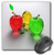 3dRose LLC 8 x 8 x 0 25 Inches Mouse Pad  Glass Apples in Red Yellow and Green  mp 98432 1