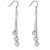 OwMell 925 Sterling Silver Shining Crystal Cubic Ball Long Chain Tassel Dangle Earrings Drop Hook Earrings Thread Strand Delicate Earrings for Women