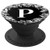 Cute Floral Letter P Initial Design Wreath Monogram on Black PopSockets Grip and Stand for Phones and Tablets
