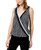 Bar III Women s Surplice Cutout Back Top  Collaged Stripe  Small