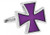 MRCUFF Cross Purple Pair Cufflinks in a Presentation Gift Box   Polishing Cloth