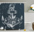 Ambesonne Marine Shower Curtain, Nautical Knot Compass Anchor Pattern Sea World Ocean Life Grunge Illustration, Fabric Bathroom Decor Set with Hooks, 75 Inches Long, Dark Blue White