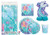Deluxe Mermaid Birthday Party Supplies Pack - Serves 16 - Tablecloth, Plates, Napkins, Cups and Centerpiece Decoration