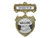 Badge Greeter Welcome Pin Back Shield Brass