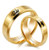 Uloveido 2pcs Gold Matching Set Couple Rings His Queen and Her King Stainless Steel Promise Ring Wedding Engagement Band for Women Men for Couples Lovers Boyfriend Girlfriend